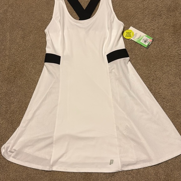 Prince White Tennis Dress with Black Straps - Picture 14 of 15
